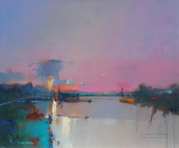 風景 Painting - ハンマースミスの抽象的な海景の夜明け